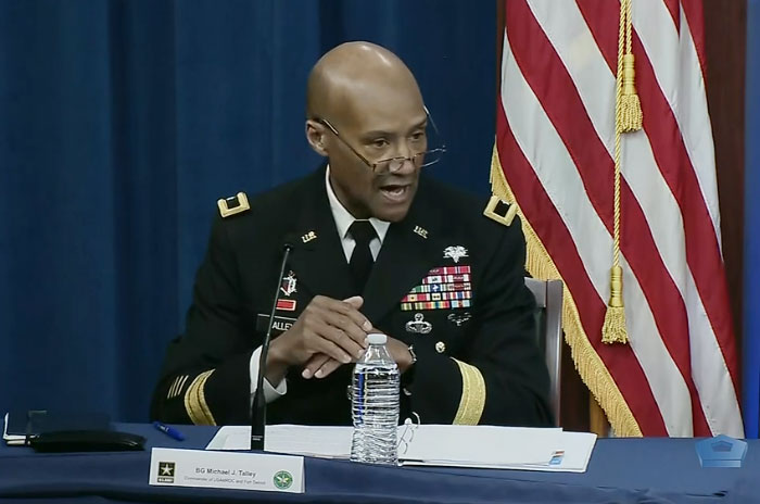 Brigadier General Michael J. Talley speaks