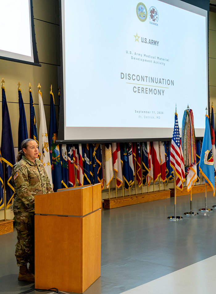 Col. Mara Kreishman-Deitrick delivers remarks