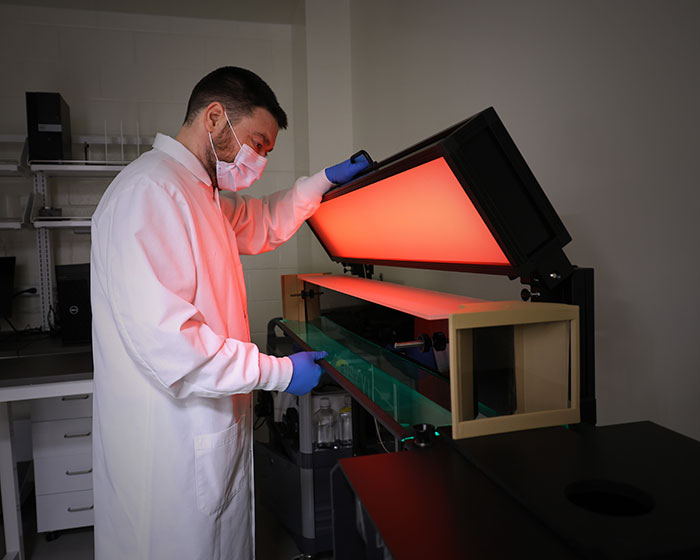 Dr. Rice inspects the CatWalk XT