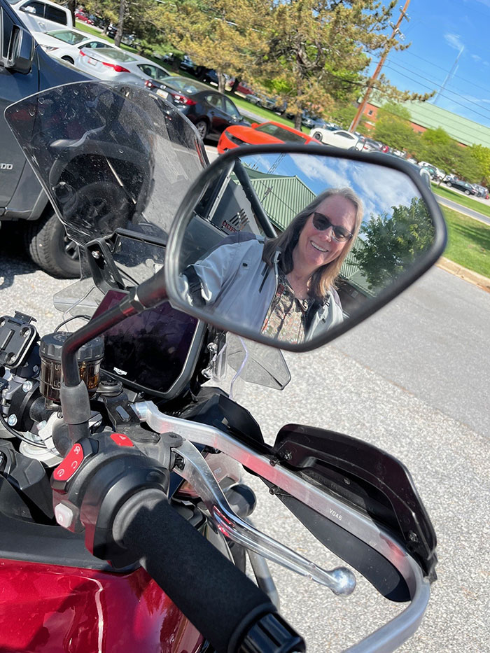 Heidi Steuckrath Side mirror of motorcycle
