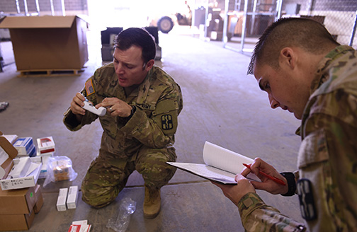 Soldiers conduct a joint inventory