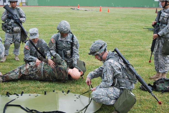 USAMMCE Soldiers participated in a full day of Army Warrior Task skills training May 29