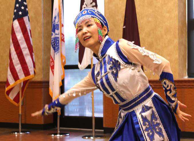 Dancer from the Chinese Culture and Community Service Center performs