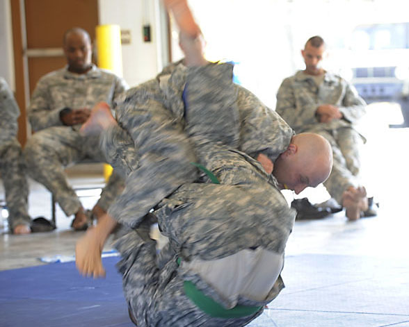 Competitors face off in a contest of combat skills
