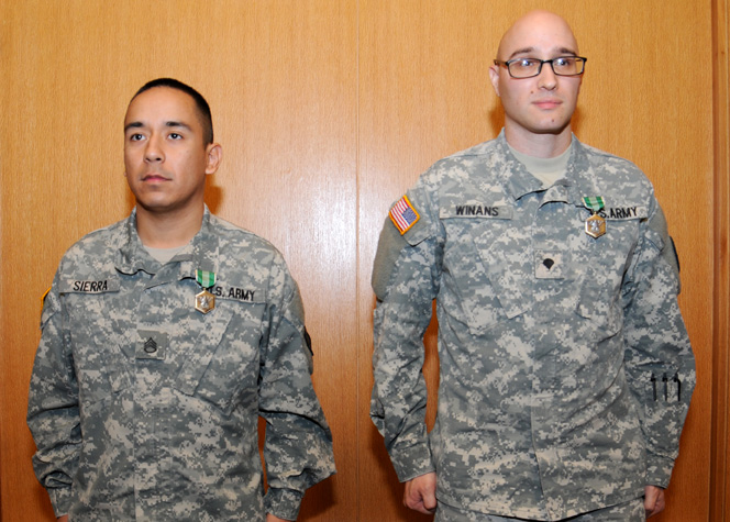 Staff Sgt. Pablo Sierra and Spc. Matthew Winans