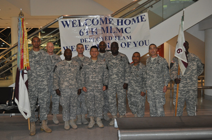 Six soldiers from 6th MLMC Detachment 12 arrived home Oct. 10