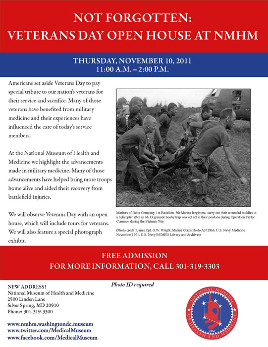 Not Forgotten: Veterans Day Open House at NMHM announcement
