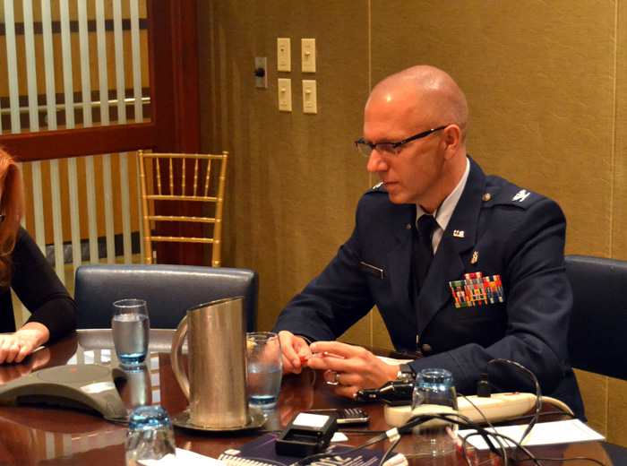 Col. Todd Rasmussen highlights trauma care during a roundtable session