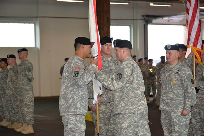 Maj. Gen. Joseph Cravalho Jr. hosted the U.S. Army Medical Materiel Center - Europe's change of command ceremony July 11 in which the audience bid farewell to Col. Thomas C. Slade and welcomed Col. Erik G. Rude.