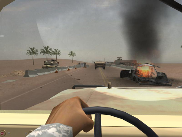 scene from the Virtual Humvee scenario