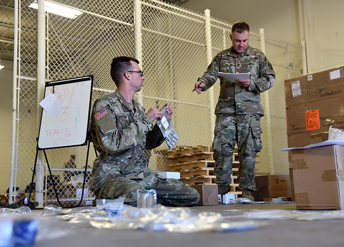 Soldiers conduct a joint inventory