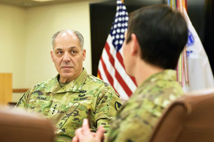 Gen. Gustave F. Perna, U.S. Army Materiel Command Commanding General, visits USAMRMC leaders
