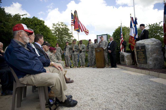 A crowd of soldiers and veterans paid tribute posthumously to Maj. Gen. Charles J. Timmes
